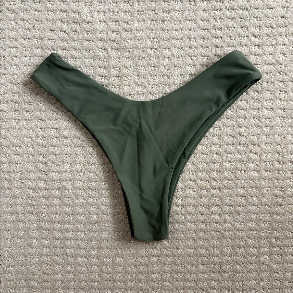 Zaful Olive Green High Leg Bikini Bottom
